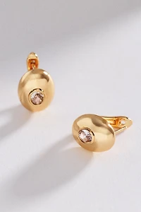 Circular Bezel Crystal Earrings