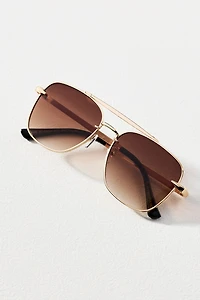 Mixed Metal Aviator Sunglasses