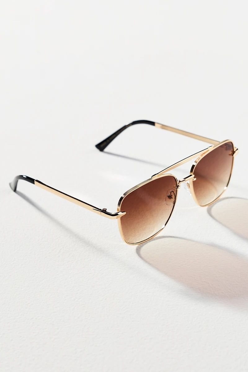 Mixed Metal Aviator Sunglasses