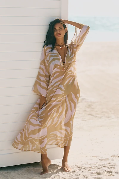 By Anthropologie Patterned Sheer Kaftan