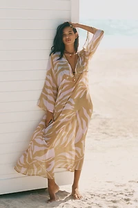 By Anthropologie Patterned Sheer Kaftan
