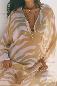 By Anthropologie Patterned Sheer Kaftan
