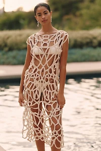 & Layered Cotton Cutwork Crochet Tunic