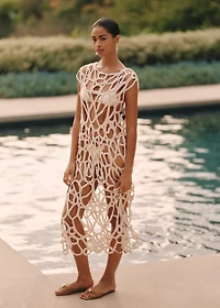 & Layered Cotton Cutwork Crochet Tunic