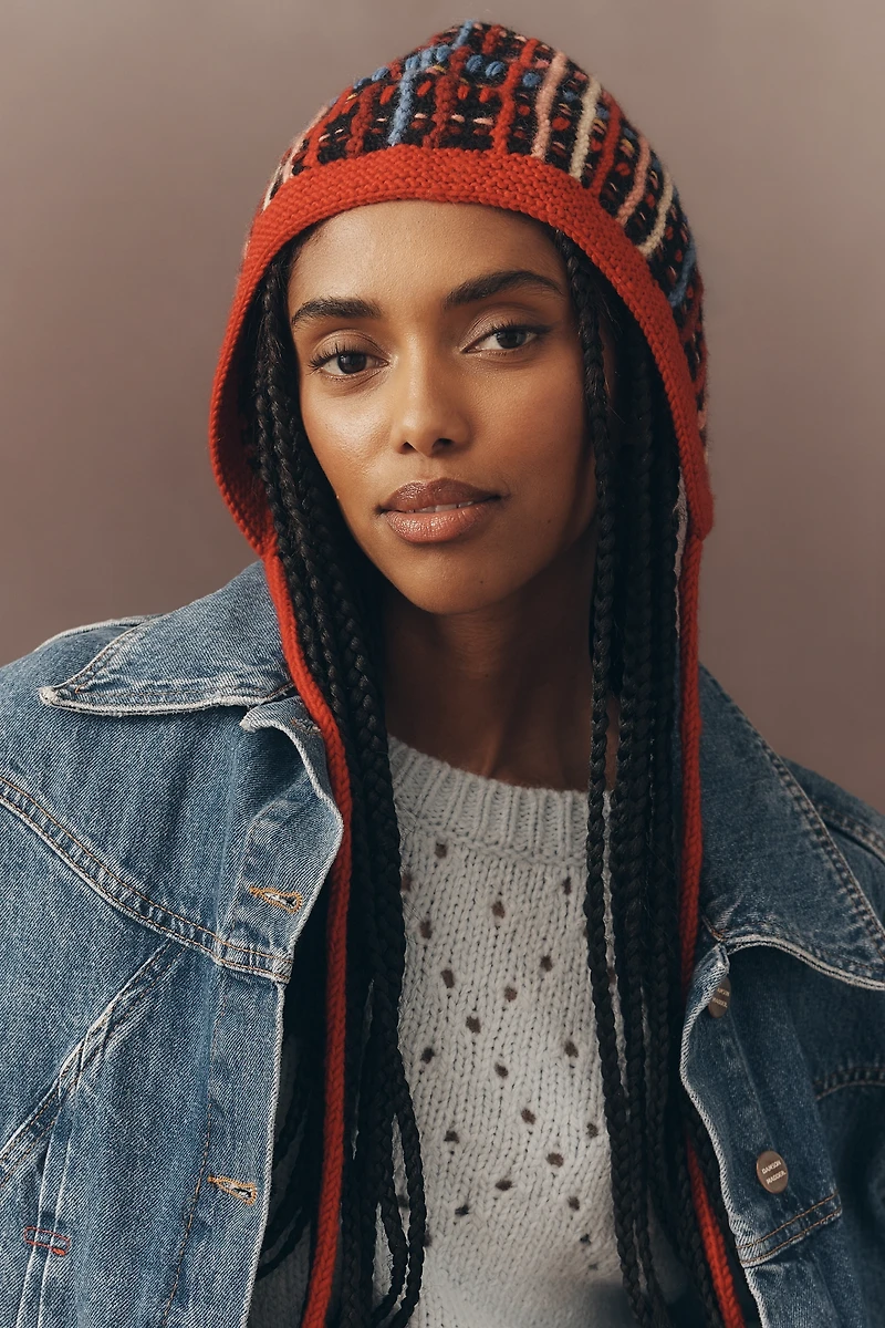 French Knot Plaid Wool Bonnet