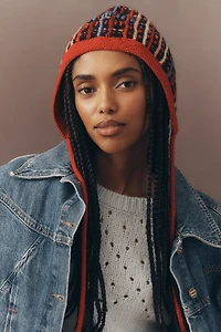 French Knot Plaid Wool Bonnet