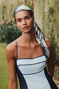 Two-Tone Printed Hair Scarf