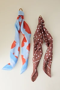 Two-Tone Printed Hair Scarf
