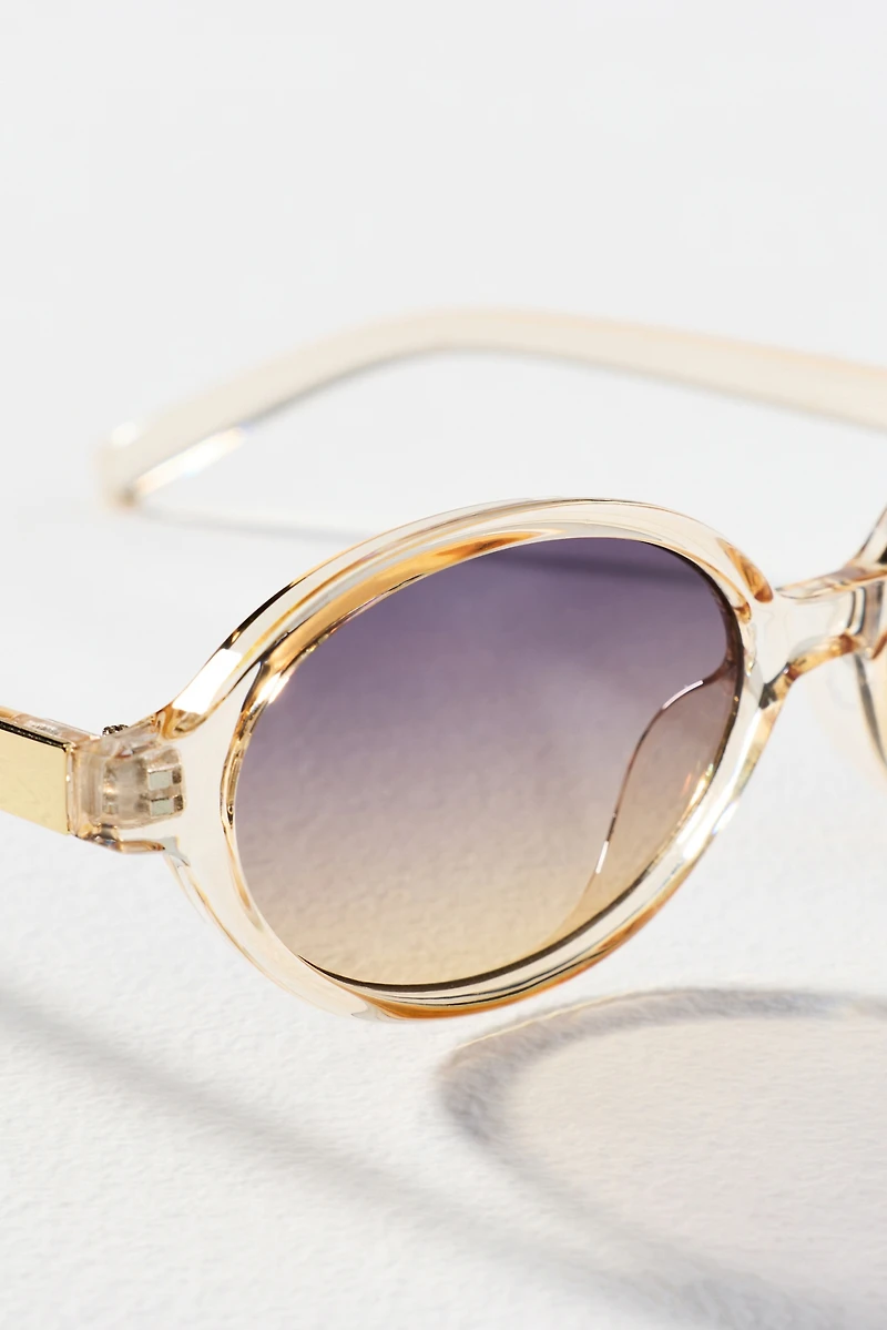 I-SEA Mirrored Translucent Lens Oval Sunglasses