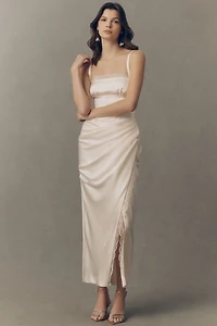BHLDN Satin Stretch Maxi Dress