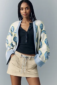 Bel Kazan Nautical Oyster Pearl Cardigan