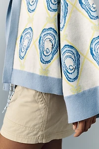 Bel Kazan Nautical Oyster Pearl Cardigan