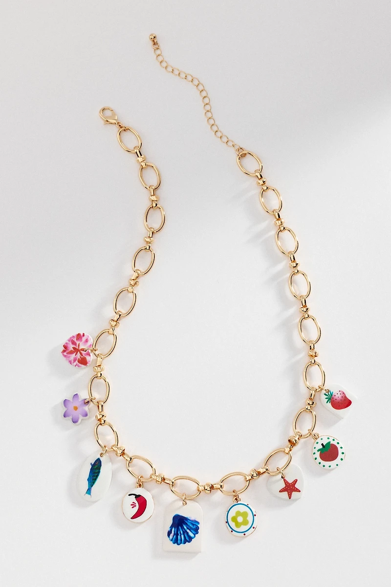 By Anthropologie Mosaic Charm Necklace