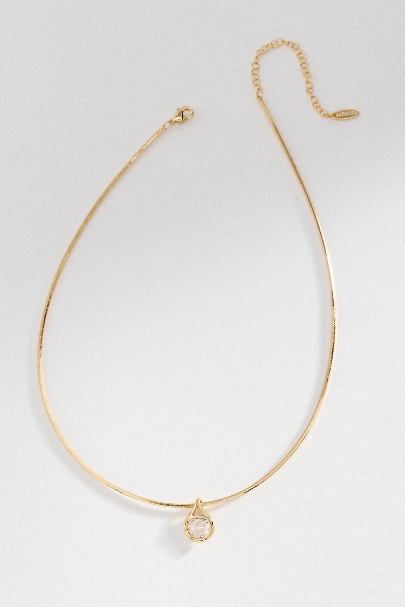 Bezel Pendant Collar Necklace