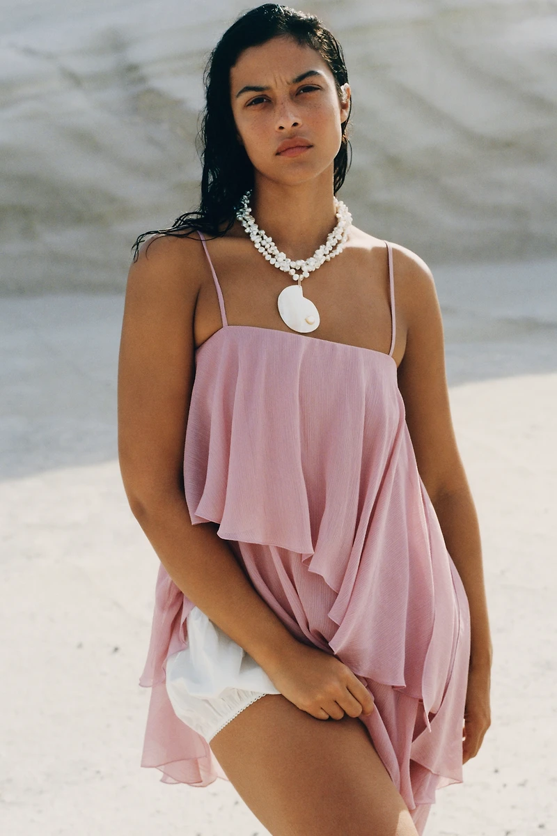 Layered Pearl Shell Pendant Necklace