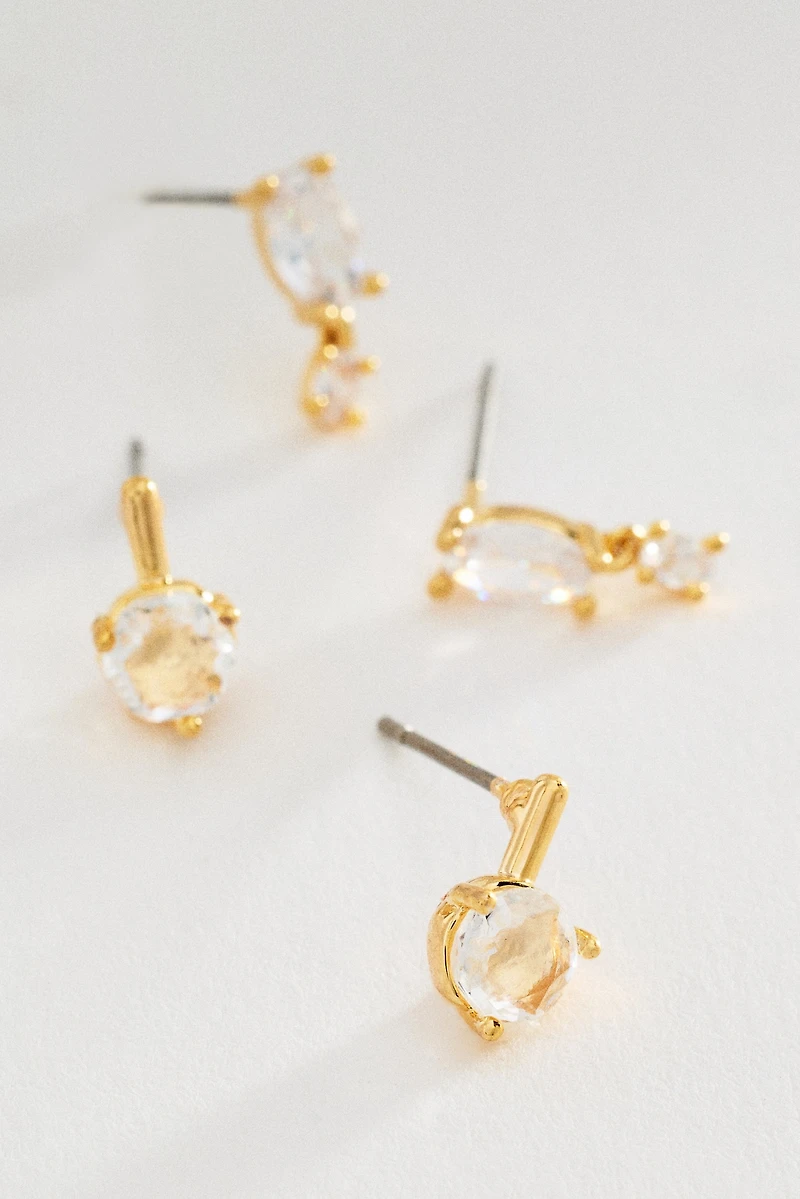 Multi-Stone Earrings, Set of 2