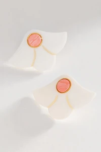 Large Pearl Fan Earrings