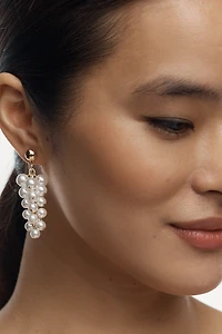 Pearl Cluster Drop Earrings
