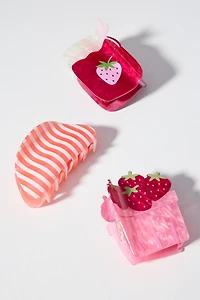 Frasier Sterling Berry Jam Hair Claw Clips, Set of 3