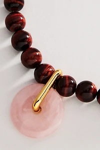 Timeless Pearly Taurus Eye Quartz Beaded Necklace