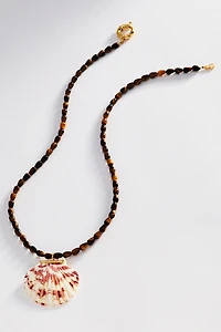 Timeless Pearly Tiger Eye Shell Beaded Necklace