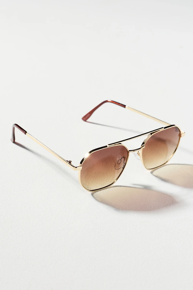 Eyeking Gold Circle Metal Aviator Sunglasses