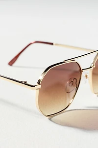 Eyeking Gold Circle Metal Aviator Sunglasses