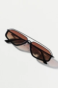 Eleventh Hour Polarized Slim Metal Aviator Sunglasses