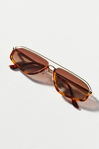 Eleventh Hour Polarized Slim Metal Aviator Sunglasses