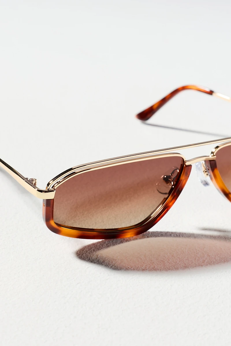 Eleventh Hour Polarized Slim Metal Aviator Sunglasses