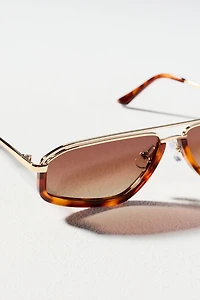 Eleventh Hour Polarized Slim Metal Aviator Sunglasses