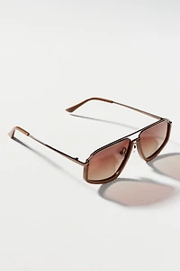Eleventh Hour Polarized Metal Aviator Sunglasses