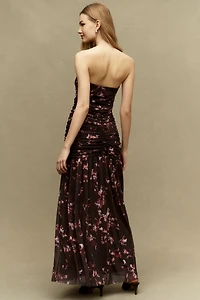 BHLDN Kaia Off-Shoulder Stretch Mesh Maxi Dress