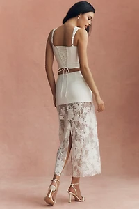 Mare 3D Floral Skirt and Corset Top Set