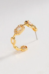 Mixed Crystal Mini Hoop Earrings