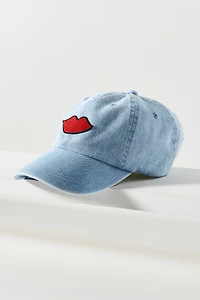 Clare V. Lips Denim Baseball Cap