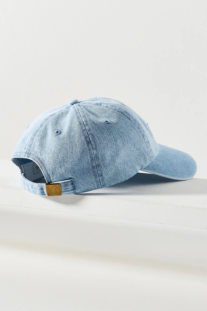 Clare V. Lips Denim Baseball Cap