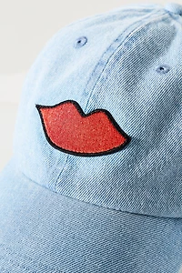 Clare V. Lips Denim Baseball Cap