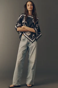 By Anthropologie Printed Scarf Poncho