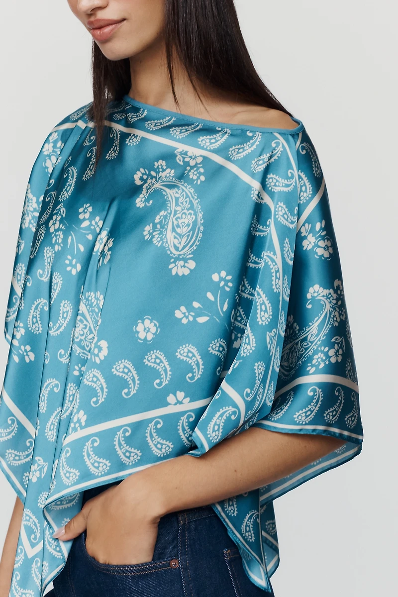 By Anthropologie Printed Scarf Poncho