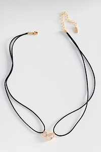 Corded Crystal Pendant Necklace