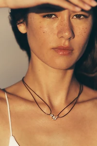 Corded Crystal Pendant Necklace