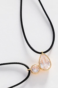 Corded Crystal Pendant Necklace