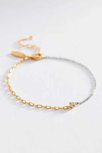 Mixed Metal Stone Bracelet