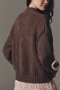 Maeve Heart Icon Open-Front Cardigan Sweater