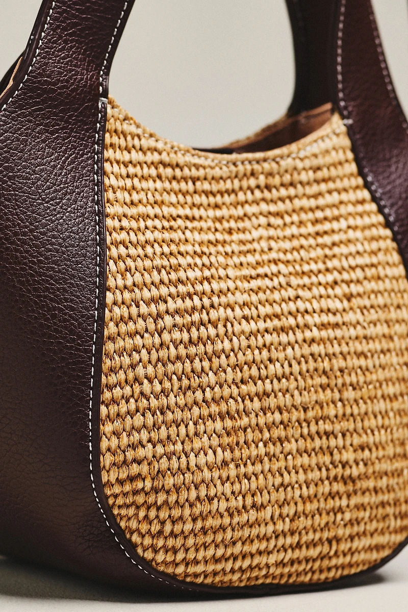 The Sonia Mini Slouchy Tote Bag: Raffia Edition
