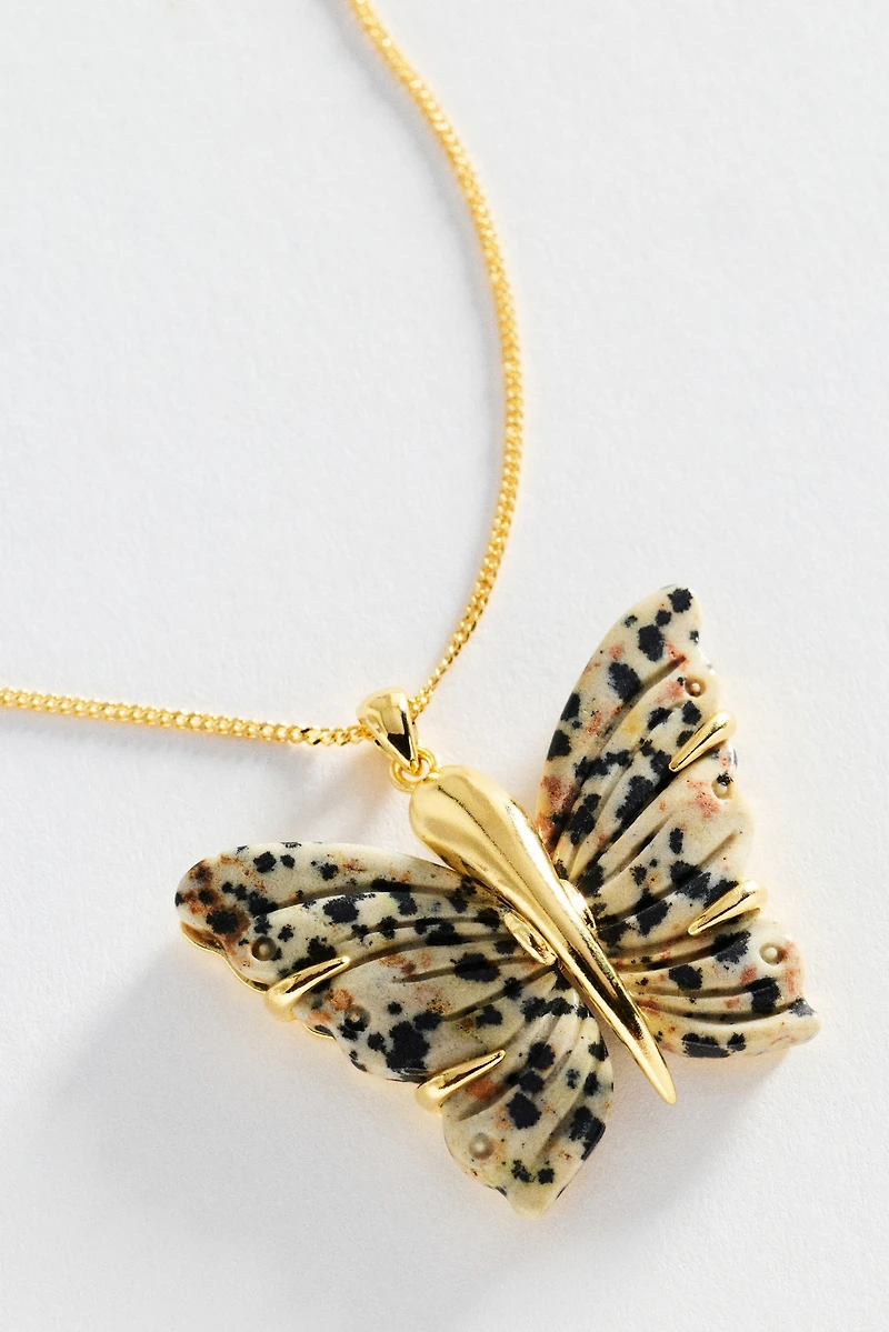 Chan Luu Jasper Butterfly Pendant Necklace