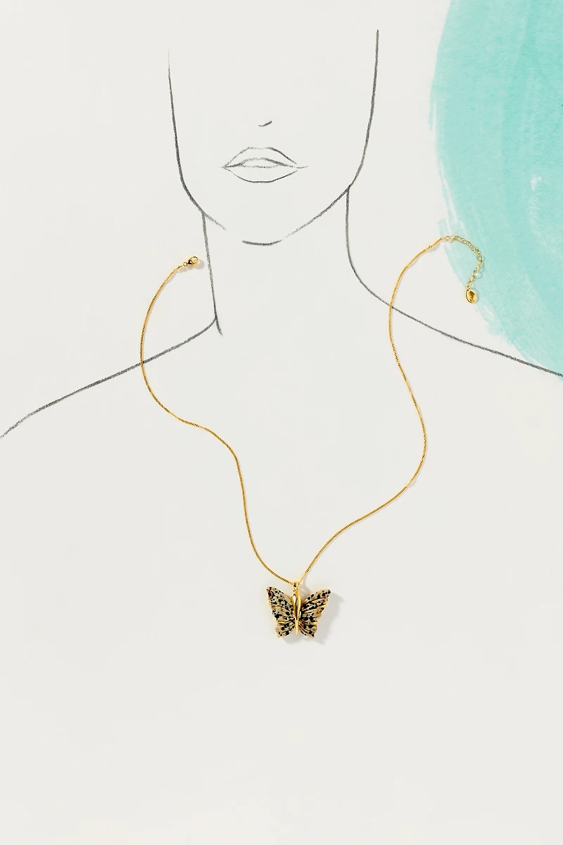 Chan Luu Jasper Butterfly Pendant Necklace