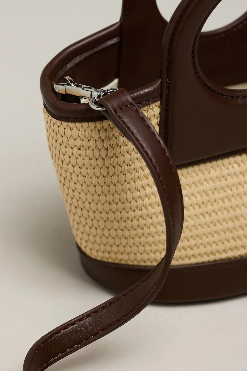 Melie Bianco Carson Raffia Handbag