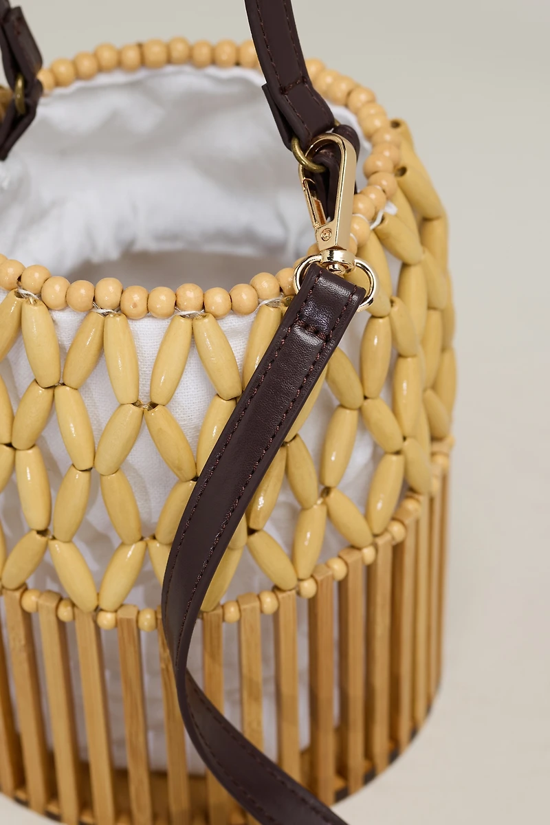 Melie Bianco Naomi Beaded Bucket Bag